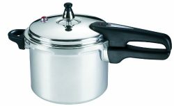 Mirro 92140A Polished Aluminum 10-PSI Pressure Cooker Cookware, 4-Quart, Silver