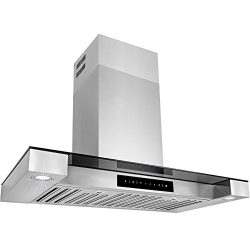 Golden Vantage 30″ Stainless Steel Tempered Glass Wall Mount Style Kitchen Cooking Vent Ra ...