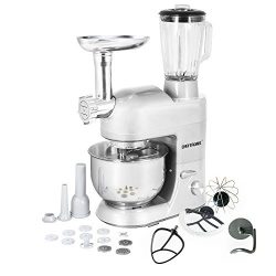 CHEFTRONIC 3 In 1 Upgraded Stand Mixer, 650W Kitchen Mixer SM-1086 with 5.3QT Bowl, Grinder, Ble ...