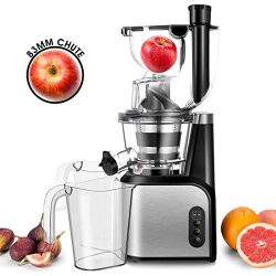 Slow Masticating Juicer Extractor, TOBOX 83mm (3.27inch) Wide Chute Cold Press Juicer with Quiet ...