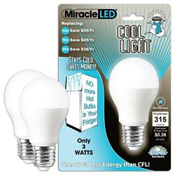 Miracle LED 604724 3-watt Refrigerator and Freezer Light, Long Life Energy Saver Bulb, Cool Whit ...