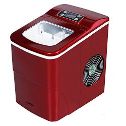 Northair HZB-12B Portable Compact Electric Ice Maker Machine Counter Top with LCD Display (Red)