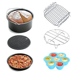 Air Fryer Accessories 6pcs for Gowise Phillips and Cozyna, fit all 3.7QT 5.3QT 5.8QT with 7 Inch ...