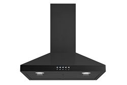 Winflo New 30″ Convertible Black Color Wall Mount Range Hood with Aluminum Mesh filter, Ul ...