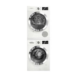 800 Series White Front Load Compact Laundry Stacked Pair with WAT28402UC 24 Washer WTG86402UC 24 ...