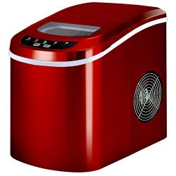 Costzon Portable Ice Maker, Compact Countertop Travel Home Ice Machine Makes Up Mini Cube 26lb/D ...