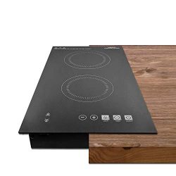 Crawford Kitchen 1800W In-Counter Double Digital Induction Cooktop | Portable Or Built-In Counte ...