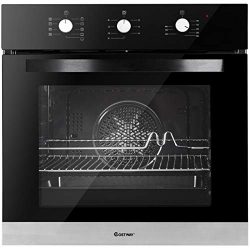 Costway 24″ Built-In Single Wall Oven Electric 2.3 Cu. Ft. Capacity Tempered Glass Multi-F ...