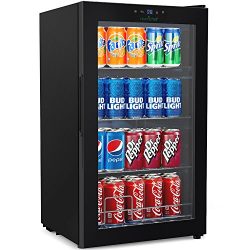 NutriChef 77 Can Beverage Cooler Refrigerator with Glass Door – Beer Cooler Fridge Center