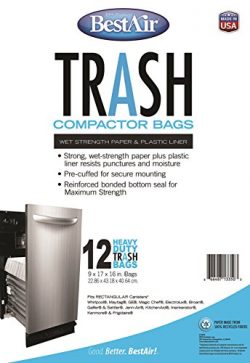 BestAir WMCK1335012-6, 12 Trash Compactor Bags, 16″ x 9″ x 17″, 6 pack (72 bags)