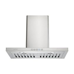 Zuhne Taurus 30 inch Kitchen Wall Mount Ducted/Ductless Range Hood With Chimney Extension for 8. ...