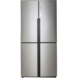 Haier 16.0 Cu. Ft. 4 Door Bottom Freezer Refrigerator Stainless Steel