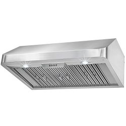 FIREBIRD New 36″ European Style Under Cabinet Stainless Steel Range Hood Vent W/ Push Butt ...