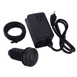 BESTILL Sink Top Air Switch Kit for Garbage Disposal, Matte Black Button