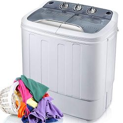 Merax Portable Washing Machine Mini Compact Twin Tub Washer Machine with Wash and Spin Cycle, FC ...