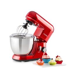 KLARSTEIN Pico • Tilt-Head Stand Mixer • Dough Hook, Flat Beater, Wire Whip • 550 Watts • 4.2 qt ...