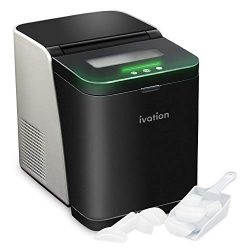 Ivation Portable Ice Maker – Compact Countertop Ice Machine Makes Up to 22 Lbs of Crescent Shape ...