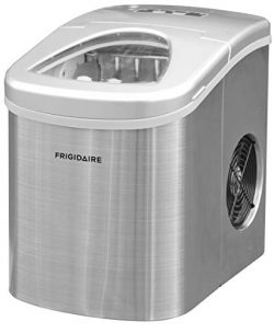 Frigidaire Counter Top Ice Maker, Produces 26 pounds Ice per Day, Stainless Steel with White See ...