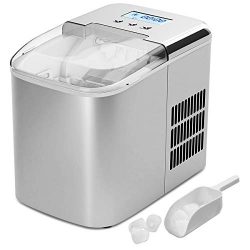 Costway Ice Maker Machine with LCD Display Clear Operation Control Panel Stainless Steel Finish  ...