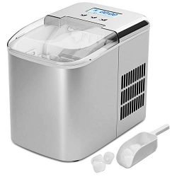 Costway Ice Maker Machine with LCD Display Clear Operation Control Panel Stainless Steel Finish  ...