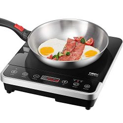 Portable Induction Cooktop Countertop Burner, Tibek 1800W Fast Heating Induction Burner with Dur ...