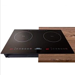 Crawford Kitchen 1800W In-Counter Double Digital Induction Cooktop | Portable Or Built-In Counte ...