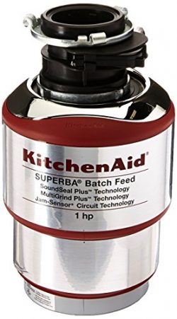 KitchenAid KBDS100T 1 hp Batch Feed Food Waste Disposer, Silver