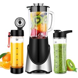 3 in 1 Personal Blender Vacuum for Smoothies Shakes, Powerful 300W(24,000RMP) 6 Sharp Blades, Sm ...