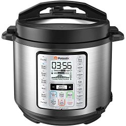 Potastic 6Qt 10-in-1 Programmable Electric Pressure Cooker,LCD Display,Instant Cooking with Stai ...