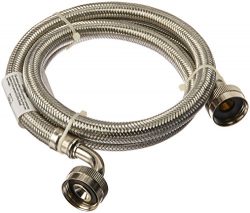 Certified Appliance Accessories 2 pk Braided Stainless Steel Washing Machine Hoses with Elbow, 4ft