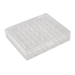 vanpower Plastic Sewing Machine Spools Thread Storage Case Box with 25 Single Bobbin