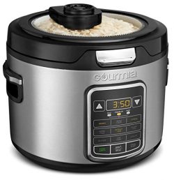 Gourmia GRC970 11-in-1 Digital 20-Cup Rice Cooker | Clear Glass Lid For Easy Viewing | Steam Tra ...