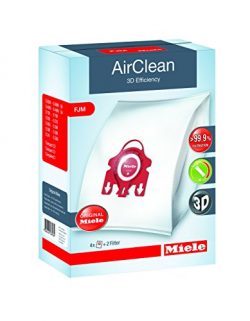 Miele AirClean 3D Efficiency Dust Bag, Type FJM, 4 Bags & 2 Filters