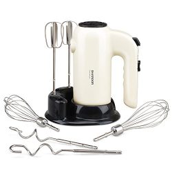 Hand Mixer Electric SHARDOR 300W Power and Slower Start Mixer with 6 Stainless Steel Attachments ...