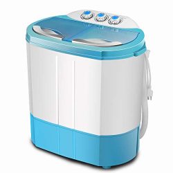 ZeoOne 10 LBS Mini Portable Compact Twin Tub Washing Machine, Washer and Dryer Combo for Apartme ...