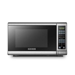 BLACK+DECKER EM720CB7 Digital Microwave Oven with Turntable Push-Button Door,Child Safety Lock,7 ...