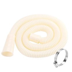 GLOGLOW Universal Washing Machine Drain Hose, Bendable Outlet Water Pipe with Stainless Steel Cl ...