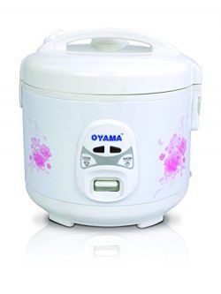 Oyama 6-cup (uncooked) Rice Cooker-Steamer-Warmer in White with Floral design (Six cup)