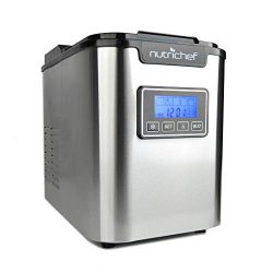 NutriChef Countertop Ice Maker – Portable Ice Cube Machine | Digital LCD Display | Adjusta ...