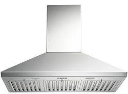 KOBE CHX8130SQB-1 Brillia 30-inch Wall Mount Range Hood, 3-Speed, 750 CFM, Fits Ceiling Height 7 ...