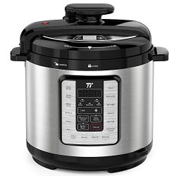 TaoTronics TT-EE007 Electric Pressure Cooker 8QT, 10-in-1 Multi-Use Programmable, No Chemical Co ...