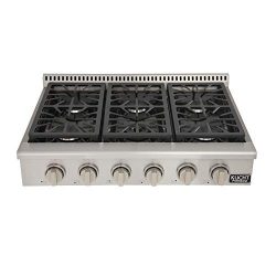 Kucht KRT361GU KRT361GU-S Professional 36″ Natural Gas Range-Top with Sealed Burners in St ...