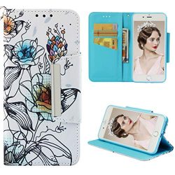 Badalink iPhone 8 Plus Case Wallet, iPhone 7 Plus Case Flip Cover Cute Painting Soft Leather Bum ...