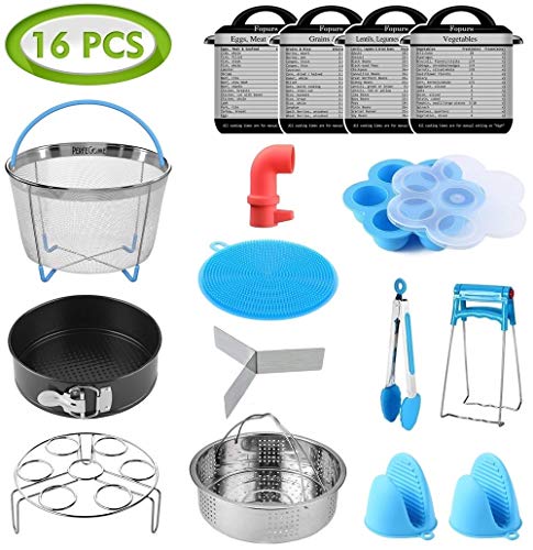 16 Pcs Instant Pot Accessories Set Fits 6,8Qt - 2 Steamer Baskets, Non ...