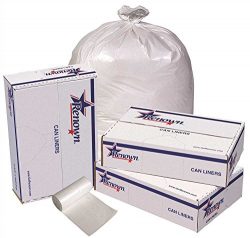 RENOWN GIDDS-2478860 Renown Trash Can Liners, White, 24 x 32.45ml, 50 Liners Per Roll, 10 Rolls  ...