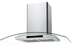 CIARRA 36″ Convertible Range Hood 450-CFM Ducted/Ductless with LED Lighting,Touch Control  ...