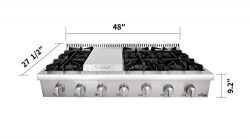 Thor Kitchen 6 burner Range stove 48 Inch Gas Rangetop Stainless Steel HRT4806U