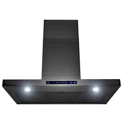 AKDY 30″ Wall Mount Brushed Black Stainless Steel Touch Panel Kitchen Range Hood Cooking Fan