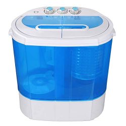 SUPER DEAL Portable Compact Washing Machine, Mini Twin Tub Washing Machine w/Washer&Spinner, ...