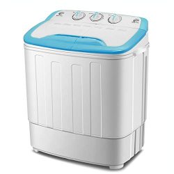 ZeoOne 13 LBS Mini Portable Compact Twin Tub Washing Machine, Washer and Spinner Combo for Apart ...